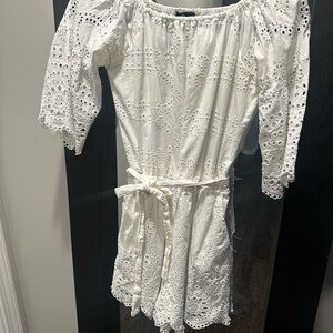 Sperry White Eyelet Long Sleeve Dress